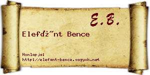 Elefánt Bence névjegykártya